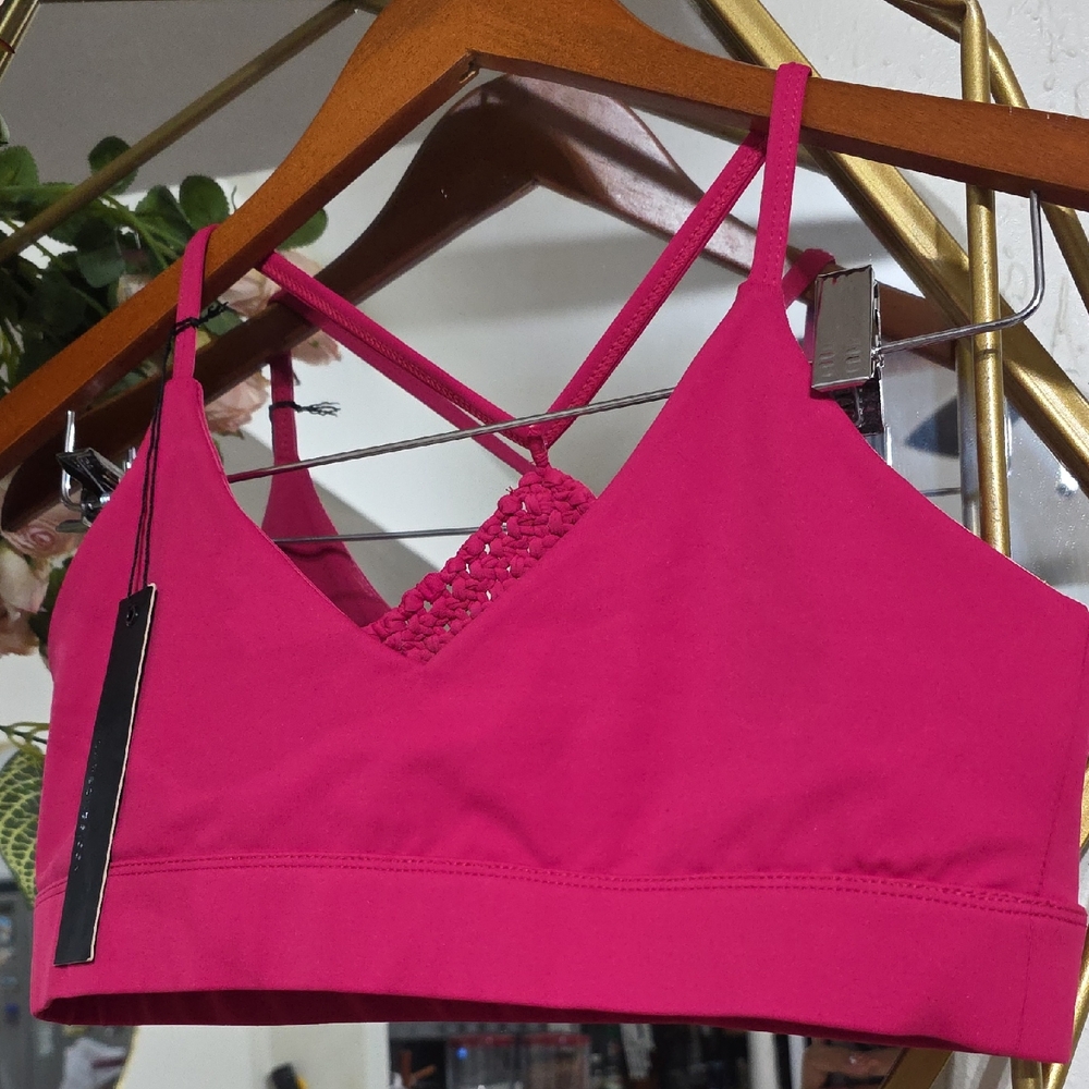 Carbon38 Bright Pink Strappy Bralette SIZE M